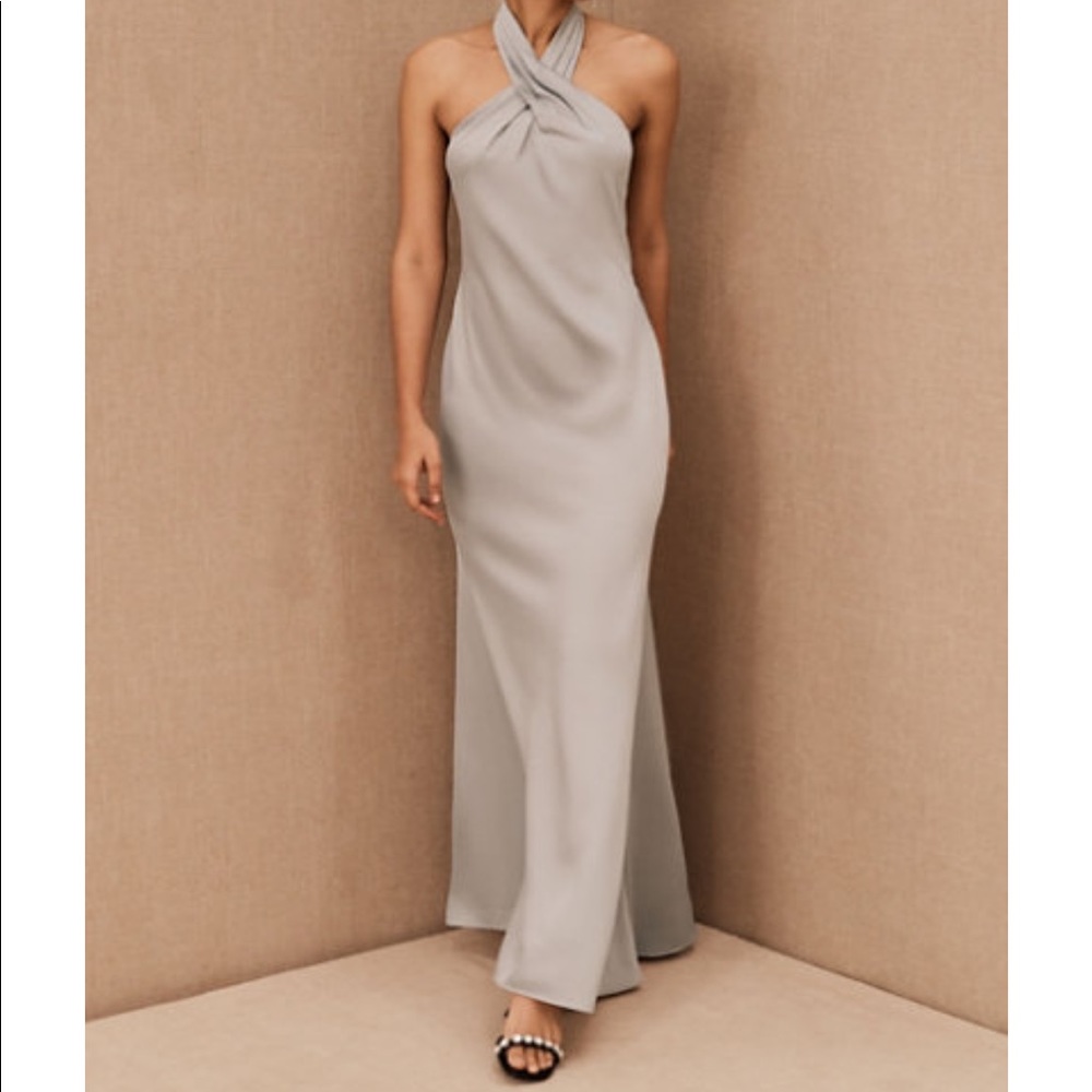 BHLDN Ruby Satin Charmeuse Dress in Slate Grey - Size 0